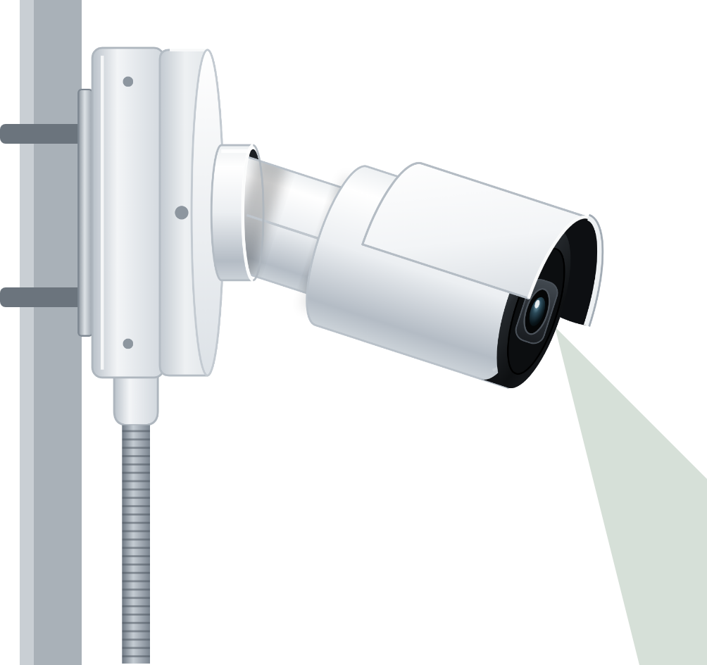電柱に取り付けたカメラとLTEルーター（側面）